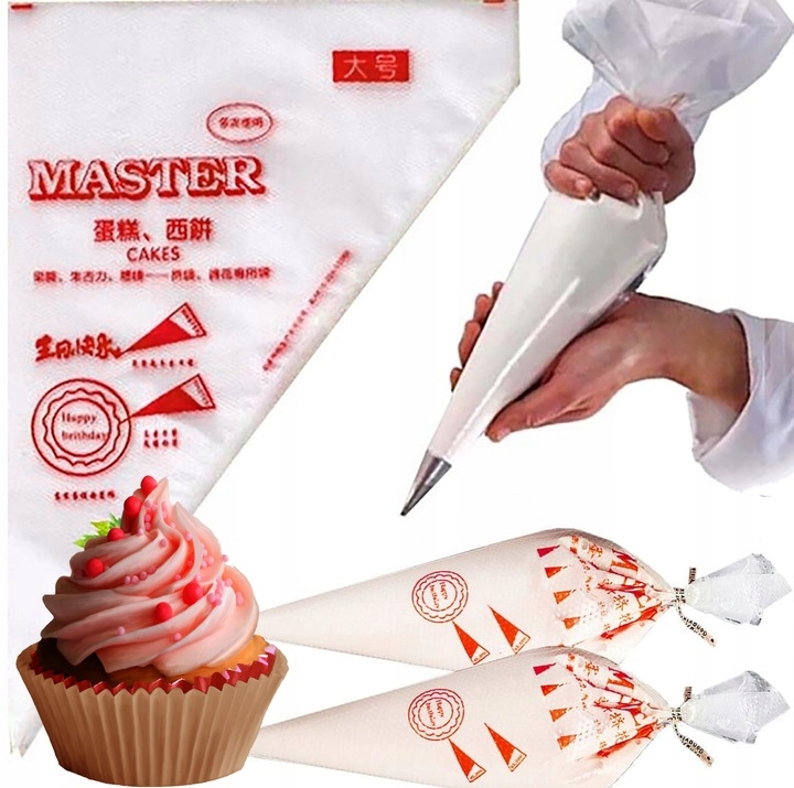 Cukrářský Sáček Sáček Na Zdobení Krémového Polevového Dortu 100 Ks M #65