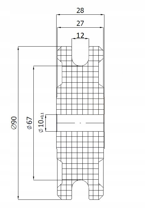 ROLKA ROLKI 90 mm LINĘ LINKĘ 12mm otw 10mm BLOCZKI Kod producenta C90/12