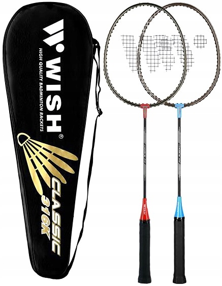 Zestaw 2 Rakiety Do Gry Rekreacyjnej W Badmintona Wish Lotki Nylonowe