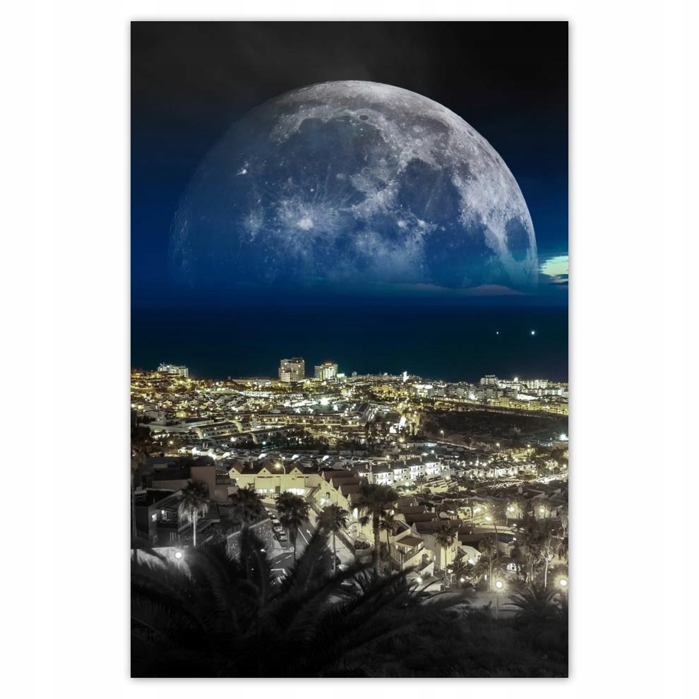 

Plakat 62x93 Księżyc nad miastem Noc