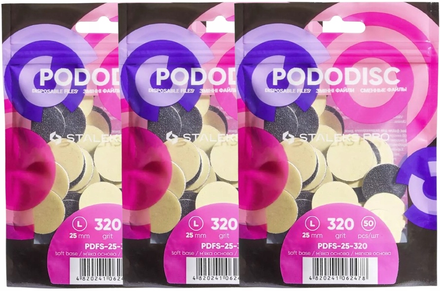 Vyměnitelné bílé pilníky pro disk Pododisc L 320 Grit 150 kusů Staleks