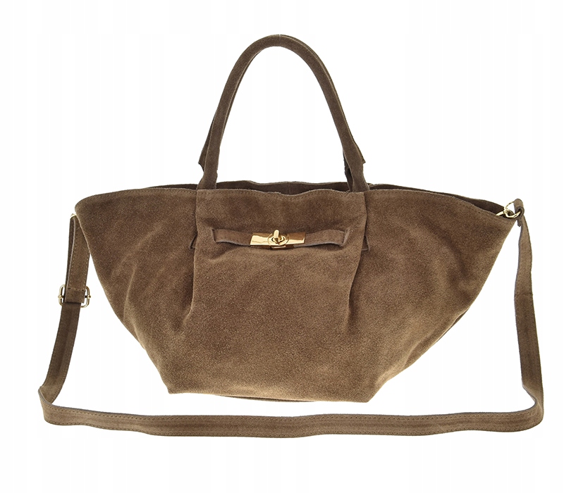 Kabelka z přírodní semišové kůže Vera Pelle hnědá