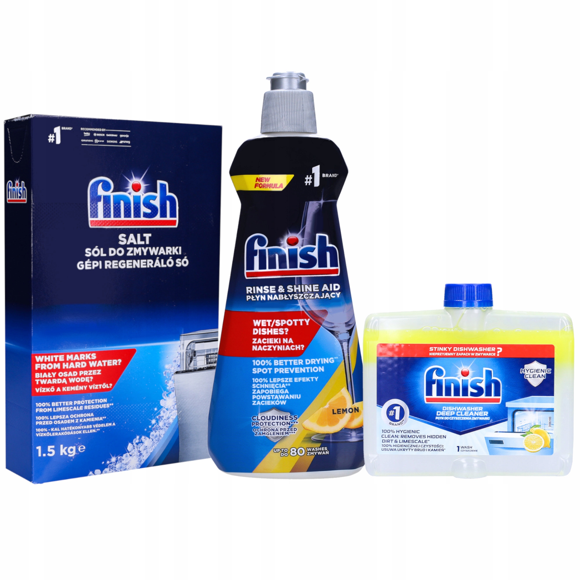 

Finish Zestaw do zmywarki Sól Czyścik Nabłyszczacz