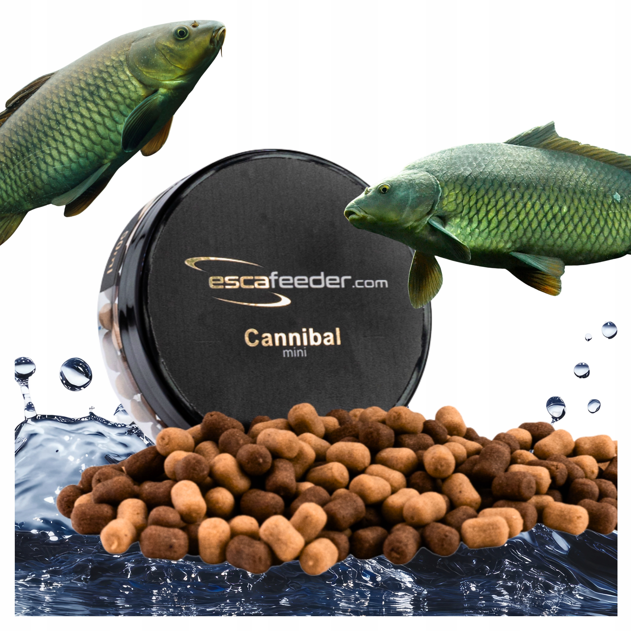 Escafeeder Cannibal Mini waftersy rybne 6 mm, beżowo-brązowe