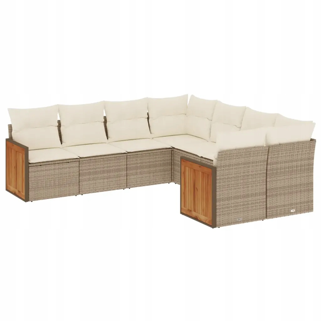 Sedací souprava z Pe ratanu, béžová, rozměry: 55-62 x 62 x 69 cm