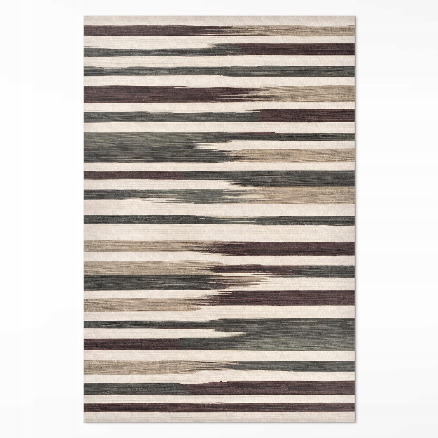Vinylový Koberec s potiskem malovaných boho proužků v pastelových barvách 80 x 120 cm