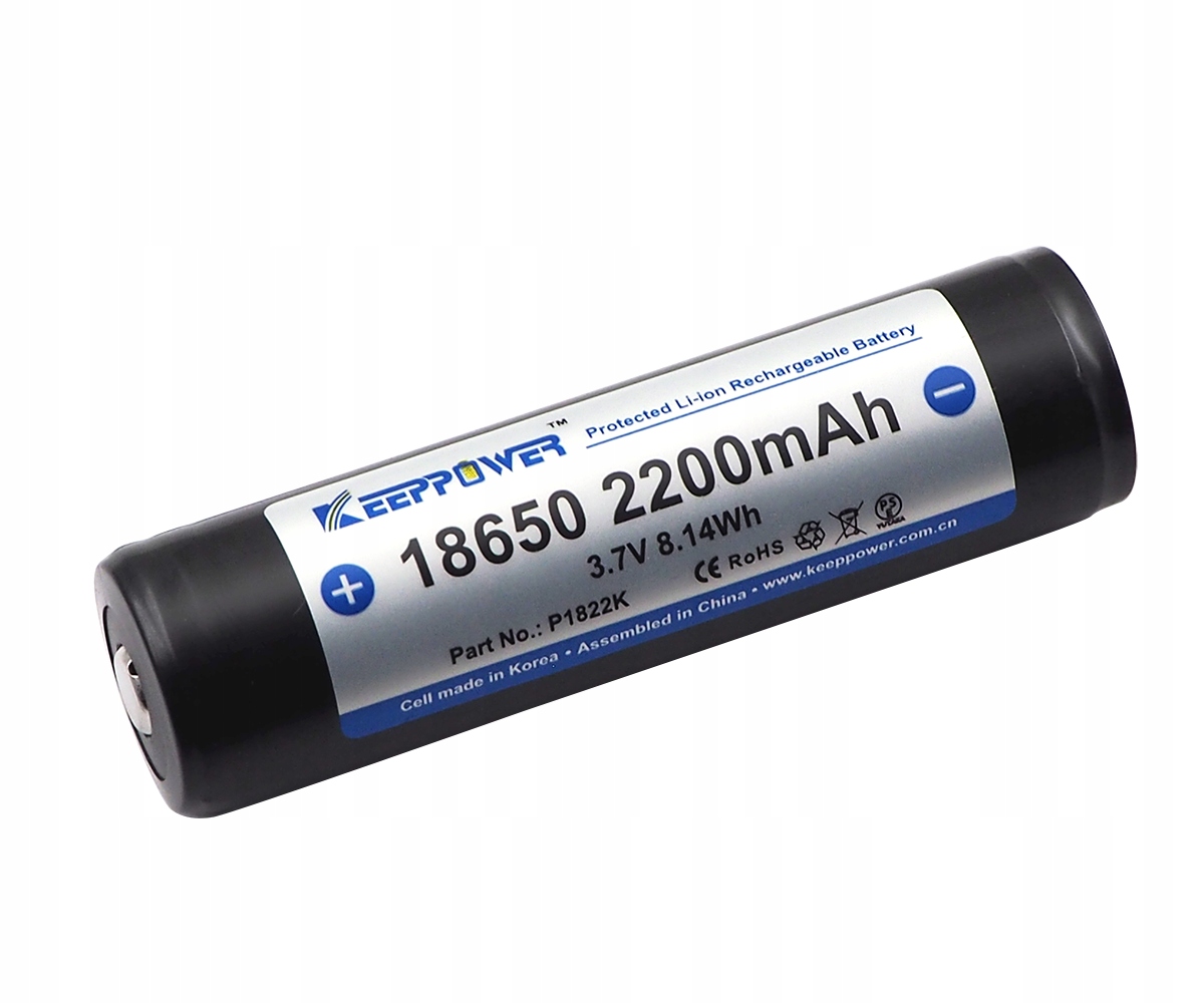 

Kp ICR18650-220PCM 2200mAh Li-ION Protected 3,7V