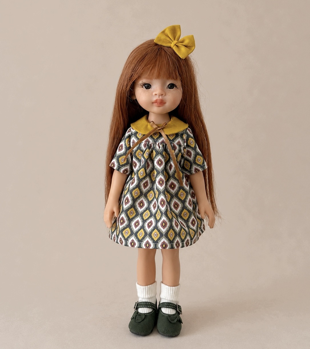 Oblečení pro panenku Paola Reina 32 cm šaty, sponka do vlasů Handmade