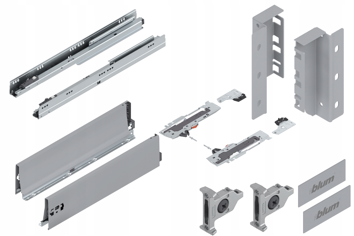 Blum Zásuvka Tandembox 500 Stredná Tip-On K Šedá