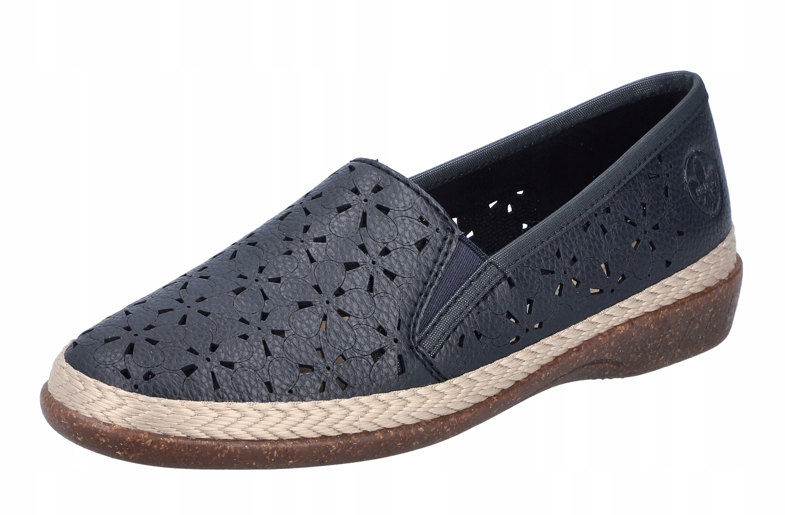 Rieker 47666-14 vel.38 modré dámské nazouvací polobotky mokasíny