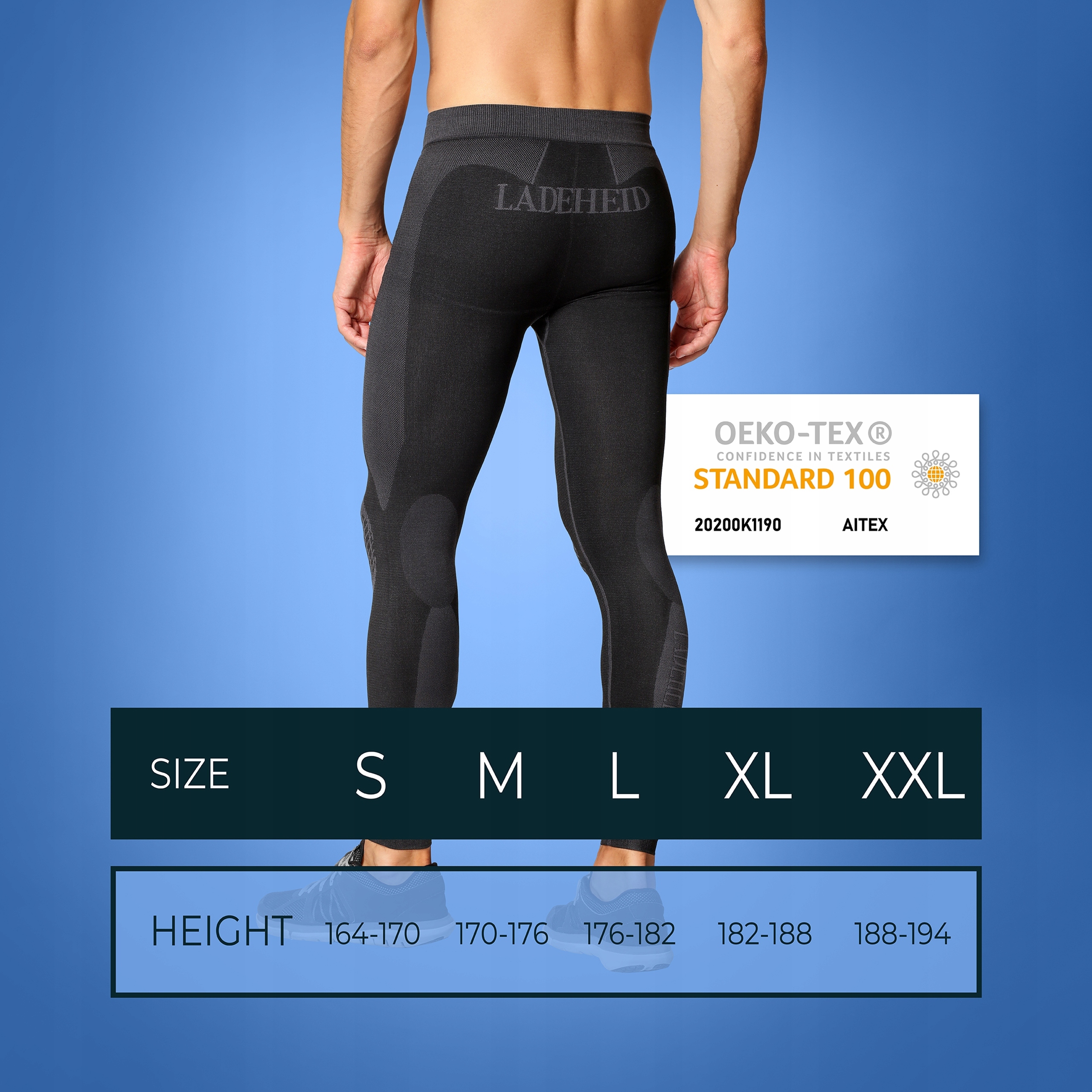 Spodnie Getry Termoaktywne Bielizna Termo męskie czarny / grafit L Rozmiar L