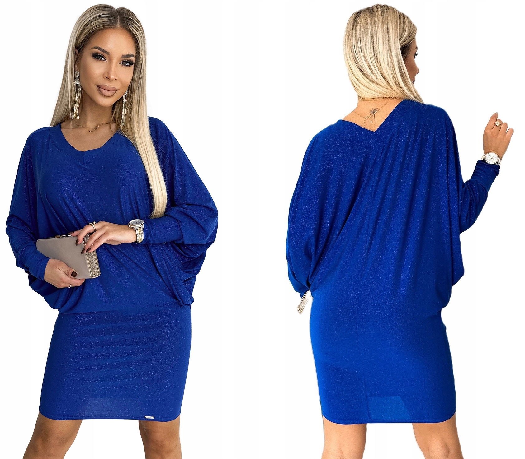 Silvestrovská Koktejlová Šaty Netopýr Chabrová Se Třpytkami S/m