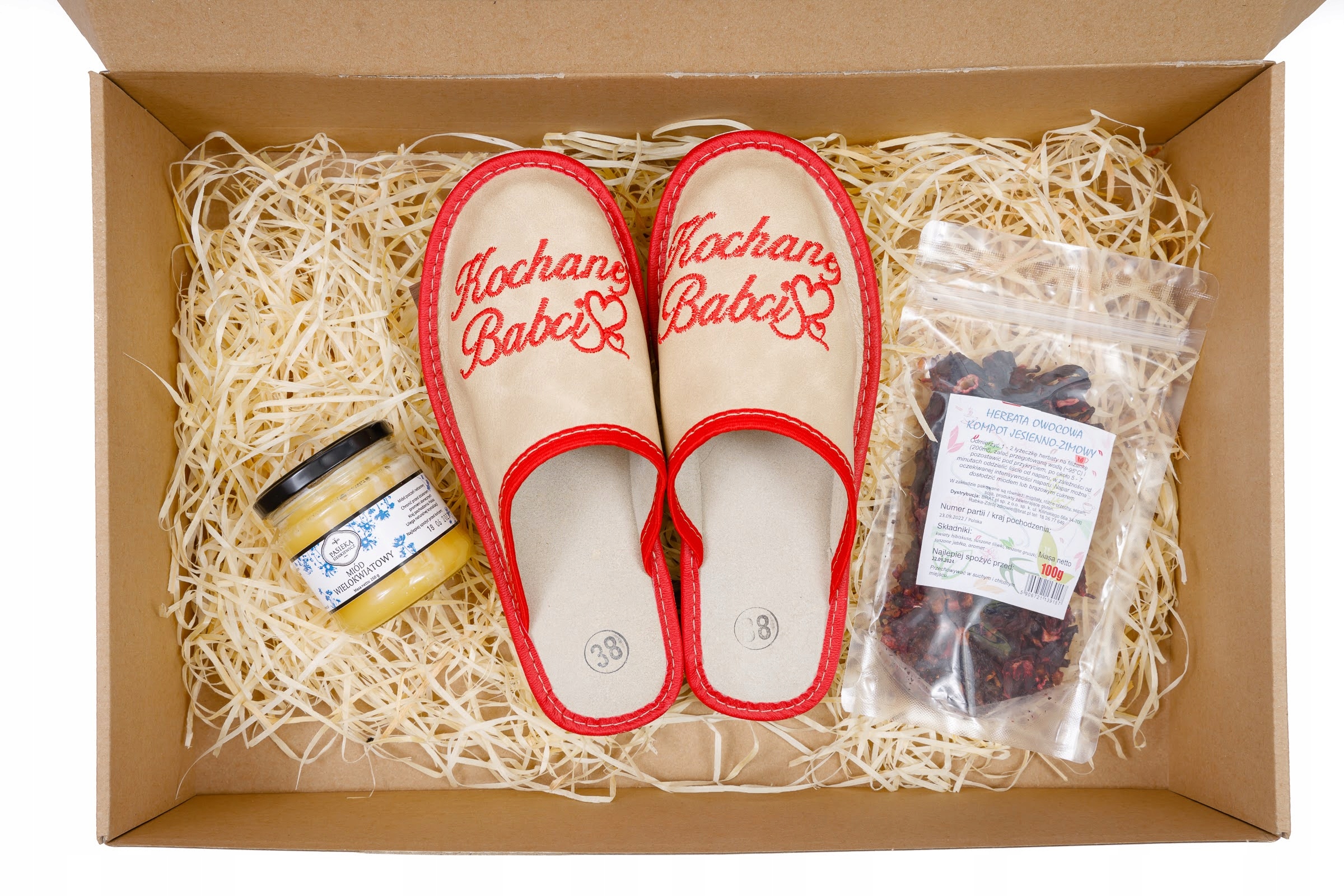 

dla Babci Kapcie miód herbata Mar-har