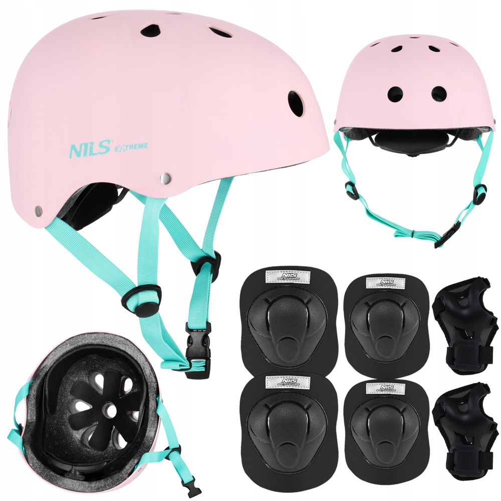 Kask Rowerowy Dziecięcy Regulowany Ochraniacze Na Rolki Hulajnogę r. L