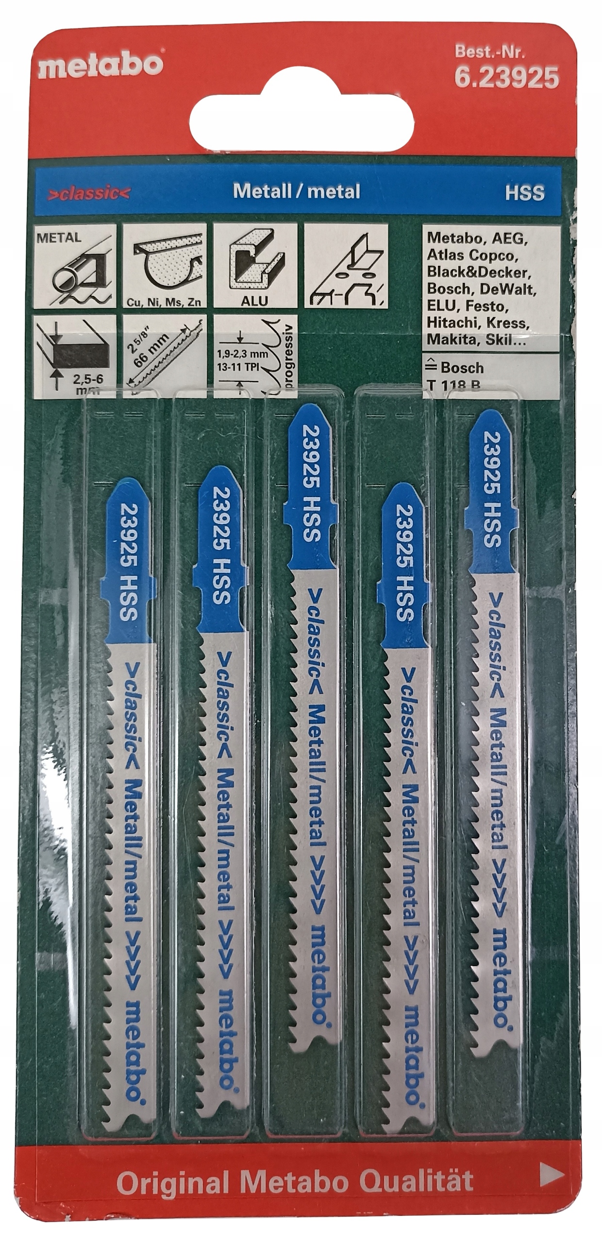 

Metabo 6.23925 brzeszczot Hss do wyrzynarki 5szt.