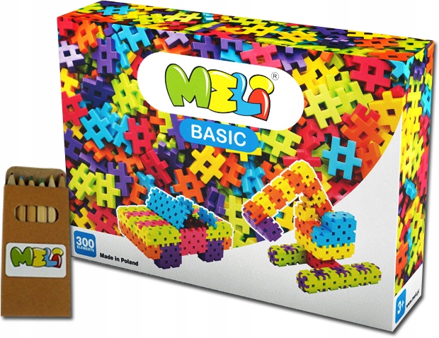 

Klocki Konstrukcyjne Wafle Meli Basic 300 Kredki