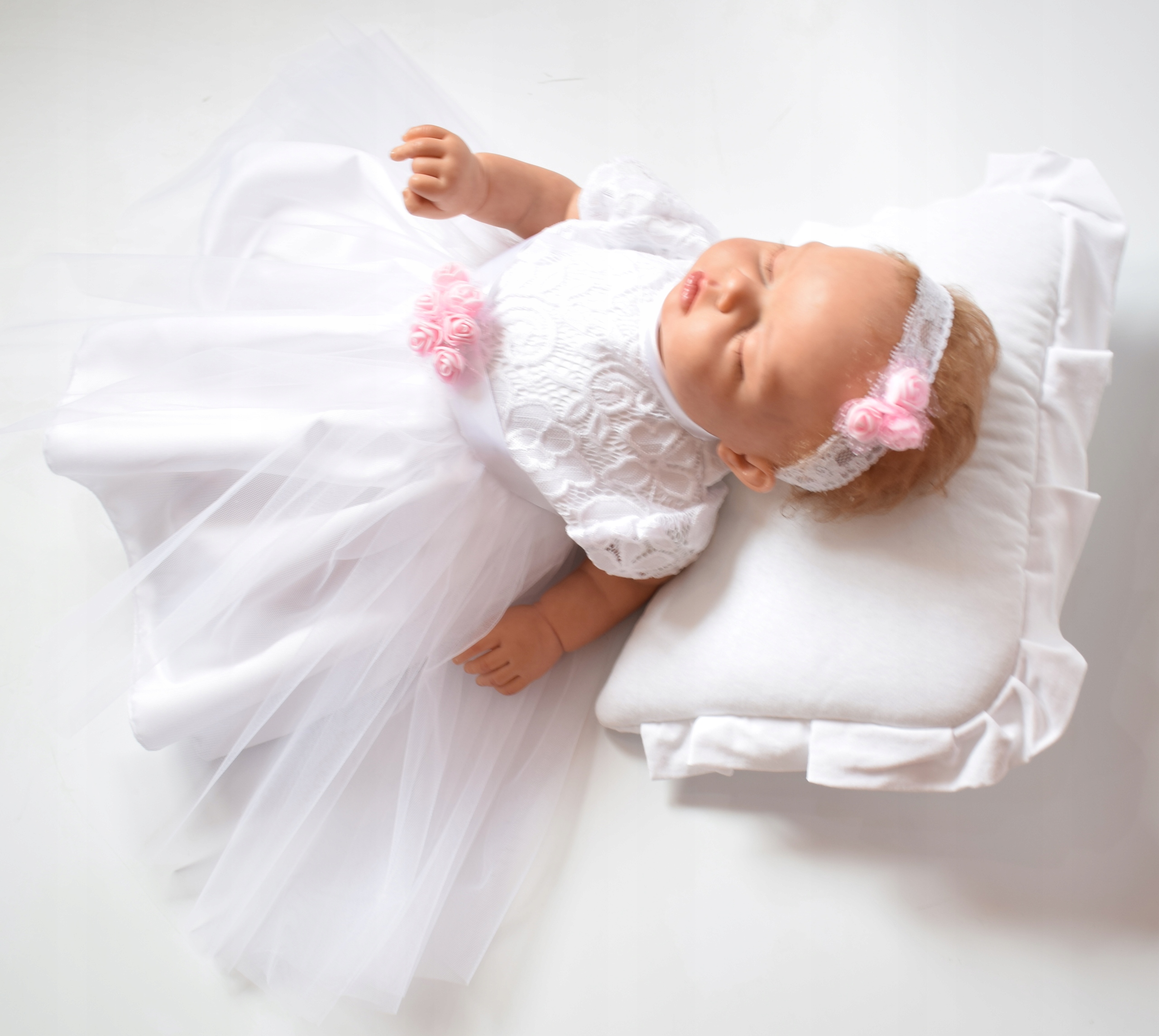 Sukienka Opaska Chrzest CUDNA Koronkowa 80/86 Rozmiar 80