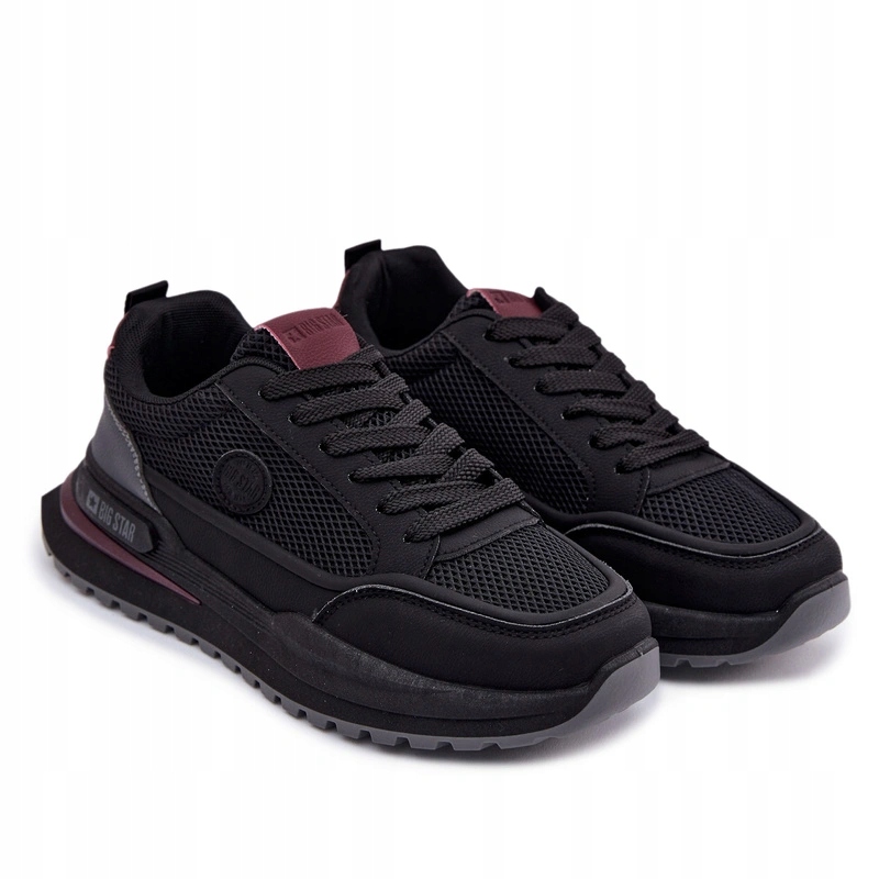 Pánské Sportovní Pohodlné Tenisky Big Star Hi-poly Systém Černé 40