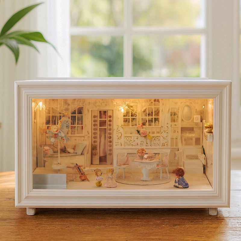 Miniaturowy Domek Wspomnienie Dzieciństwa Ramka Elegancja Diy Wspomnienie