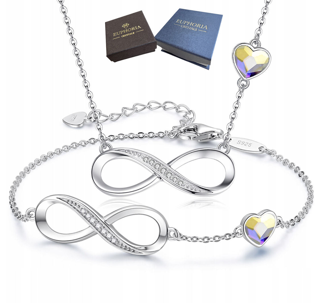 Sada šperků Stříbro 925 s zirkony jako Dárek Náramek Náhrdelník