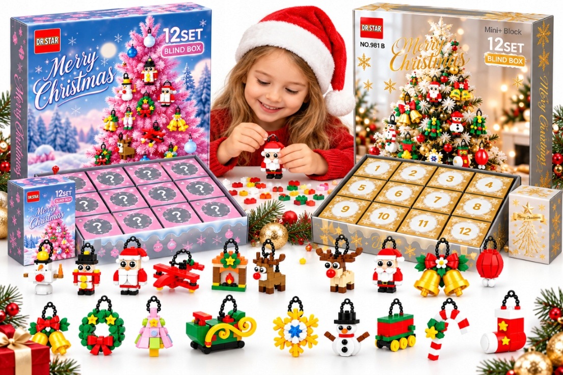 Adventní Kalendář Kostky Mini Block Sada 2 Kalendářů 24 Figurek