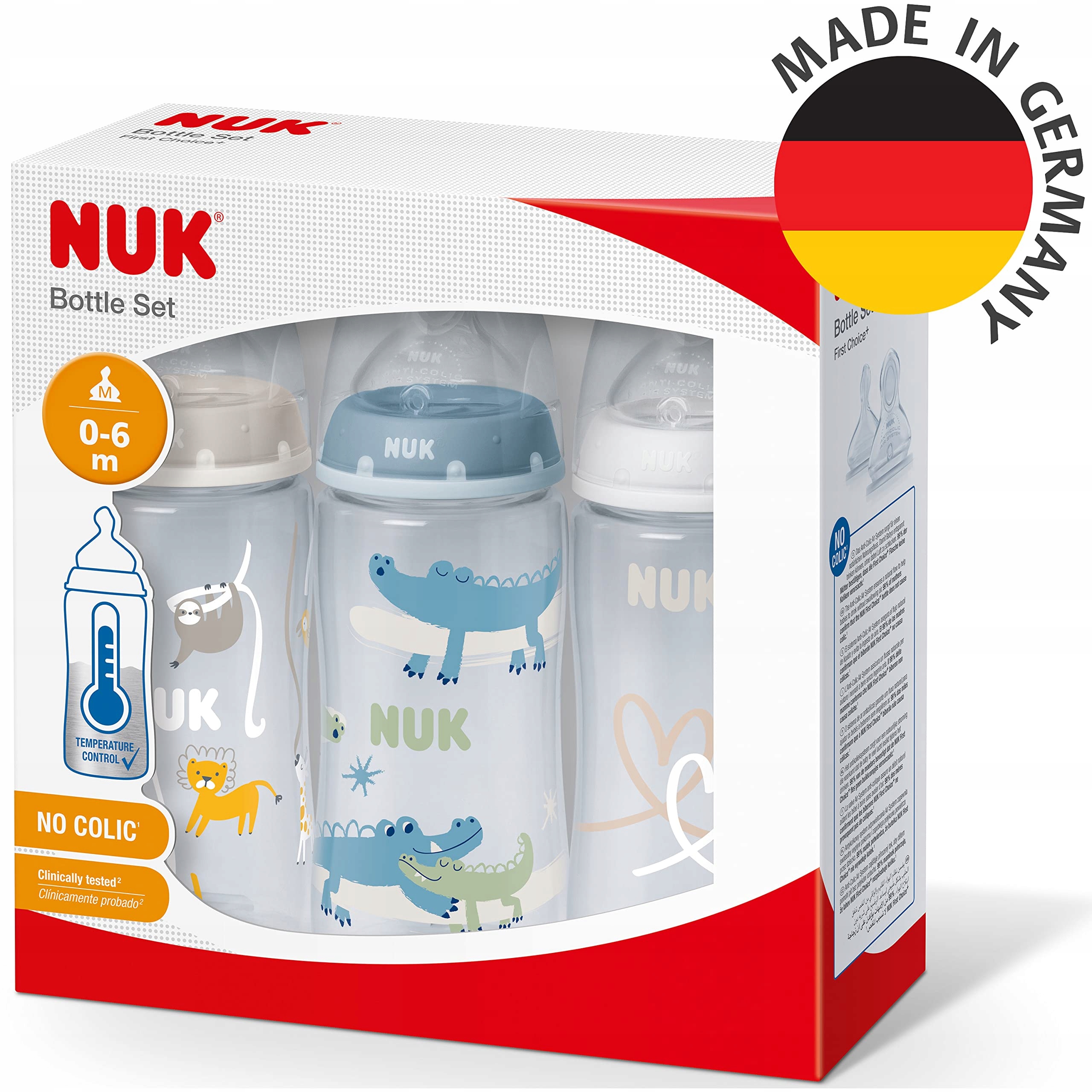 NUK First Choice Plus Butelki Dla Niemowląt 0-6 Miesięcy 300ml 3 Sztuki — miniatura 6