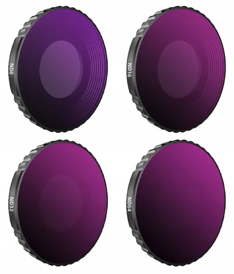 Sada 4x šedý filtr pro Dji Osmo Action 4 ND8 ND16 ND32 ND64