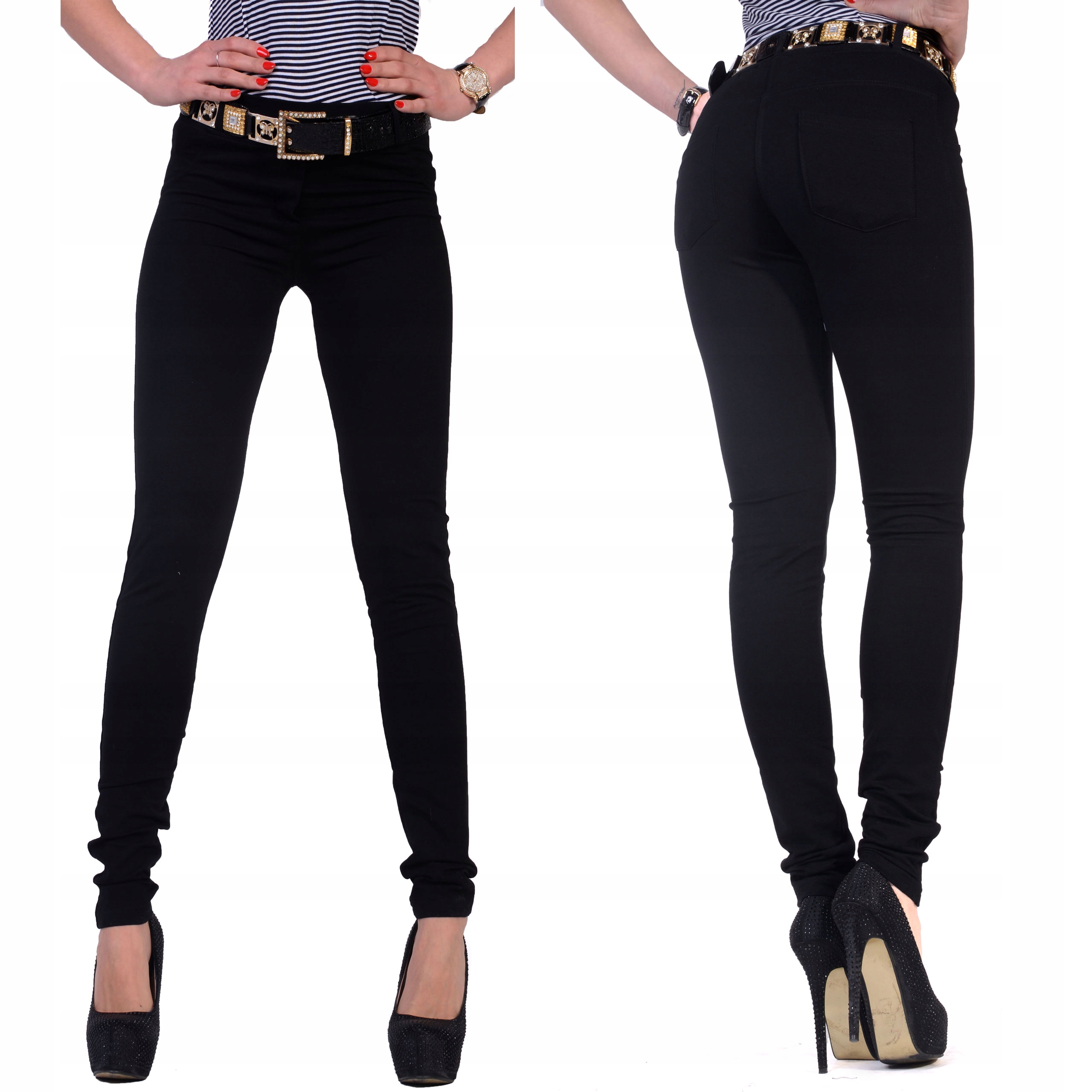 SEXY WYSZCZUPLAJĄCE RURKI SPODNIE DAMSKIE STYL GWIAZD BAWEŁNIANE KLASYK 406