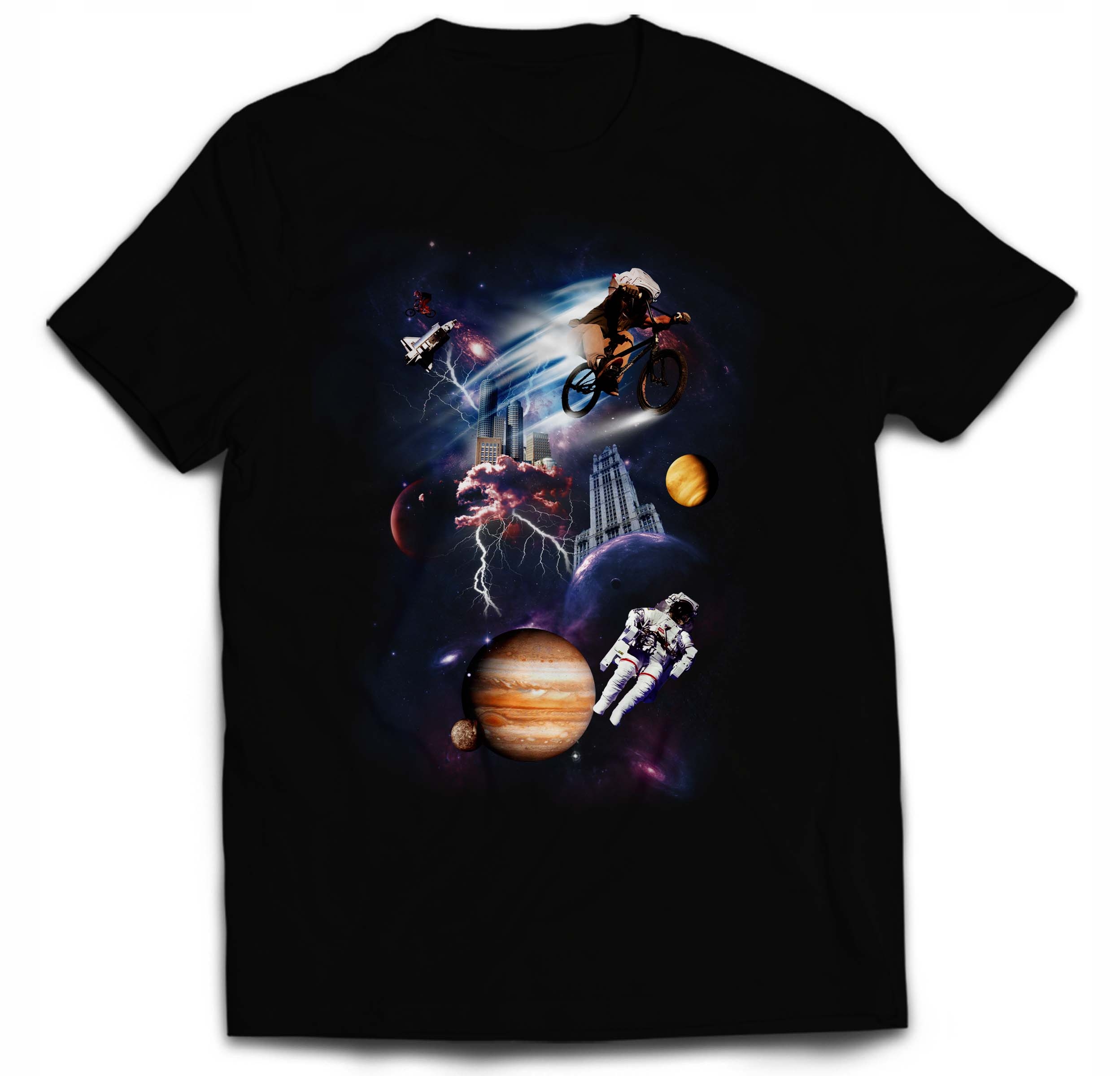

Kolaż Kosmos Astronauta Prom Planety M
