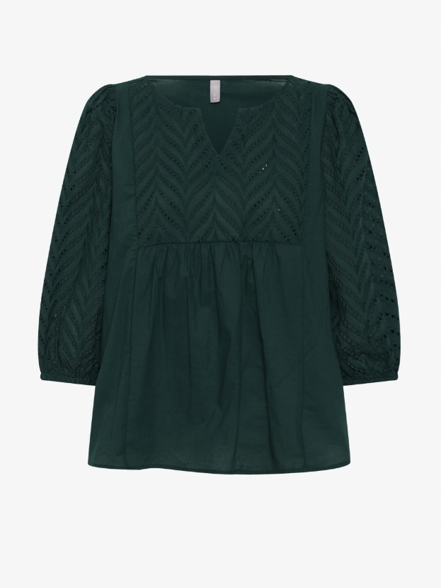 Culture Cutoril dámská ažurová halenka zelená, velikost M