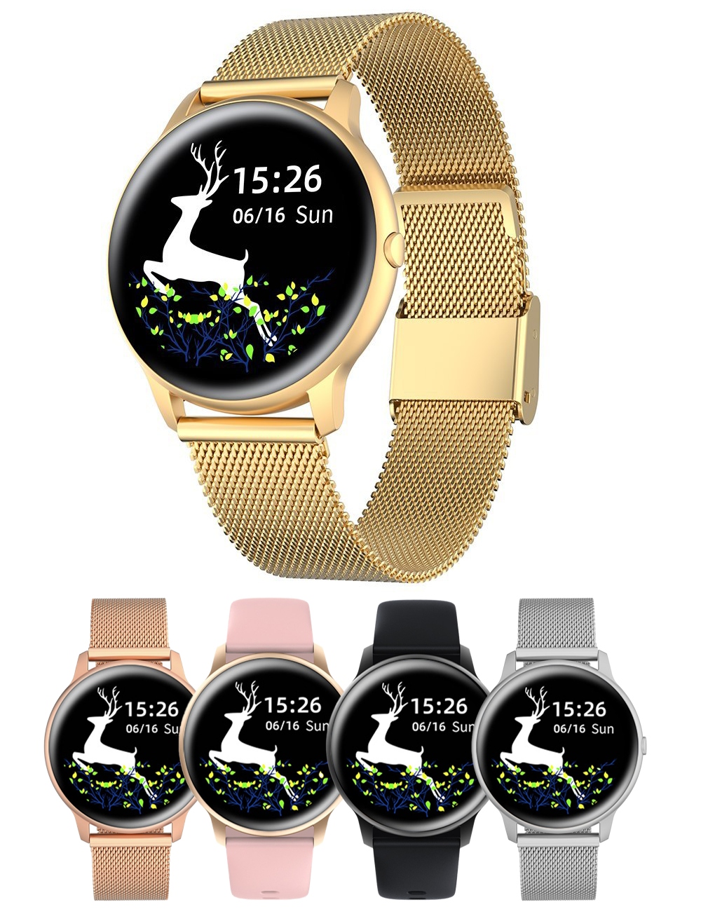 

Smartwatch pulsoksymetr Gino Rossi - Złoty