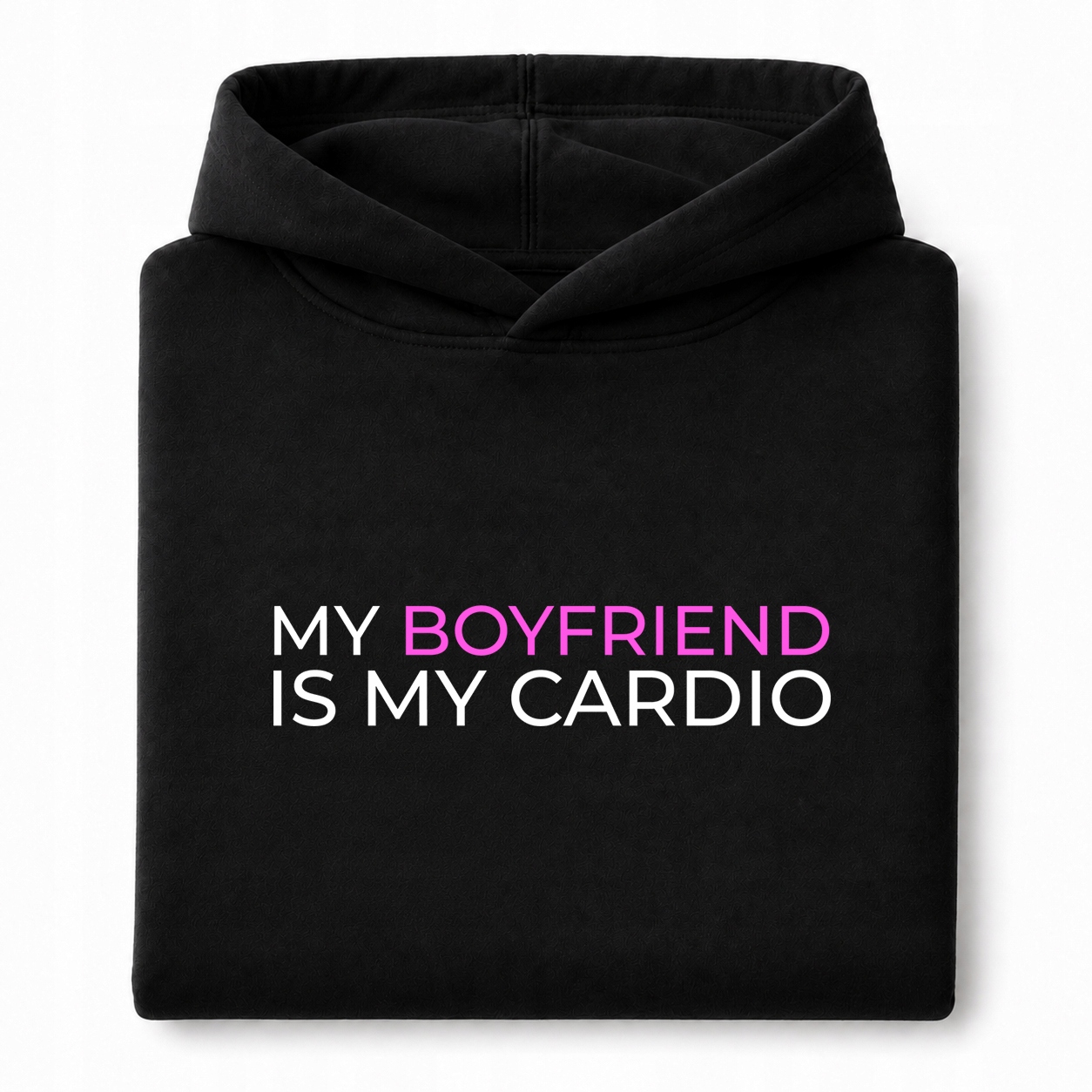 Mikina S Kapucí S Výšivkou My Boyfriend Is My Cardio XL
