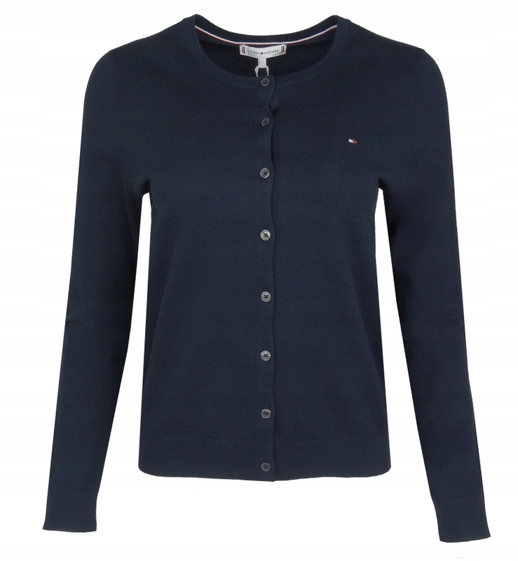 Tommy Hilfiger dámský svetr, bavlněný, rozepínací, tmavě modrý, L