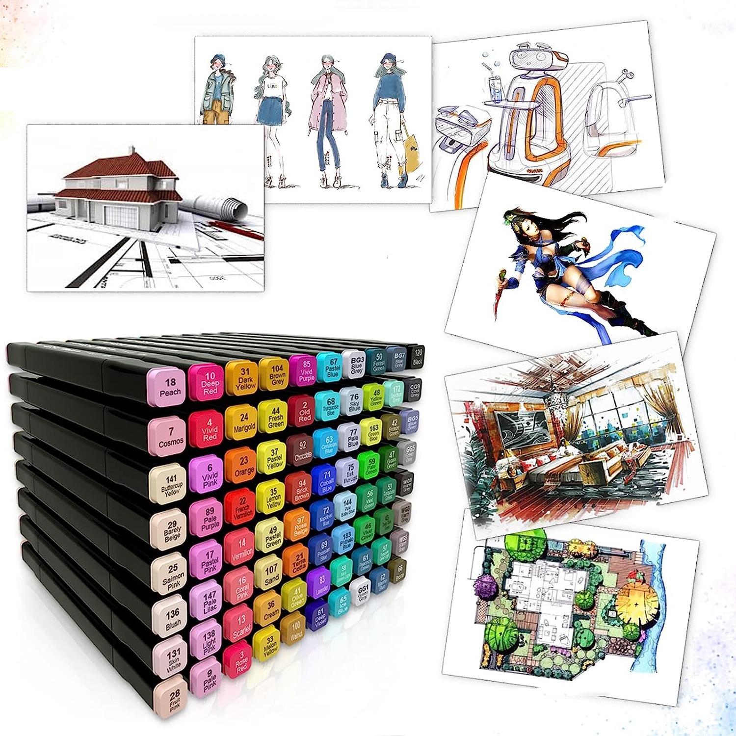 MARKERY ALKOHOLOWE 80 SZT. Flamastry Mazaki Pisaki Liczba sztuk w zestawie 80 szt.