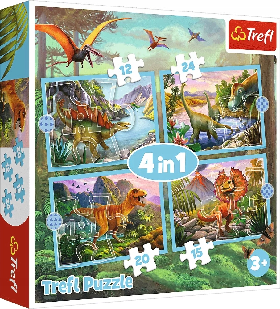 

Trefl puzzle wyjątkowe dinozaury układanki 4w1