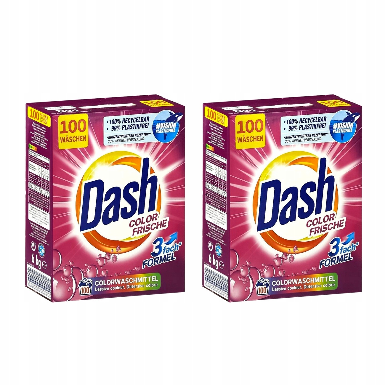 Levně Prášek na praní Dash Color Frische 100 praní 2 x 6 kg