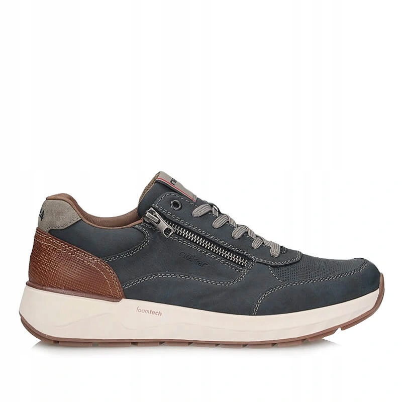 Pánské polobotky 11504-14 blue, tmavě modré tenisky na platformě, šněrovací