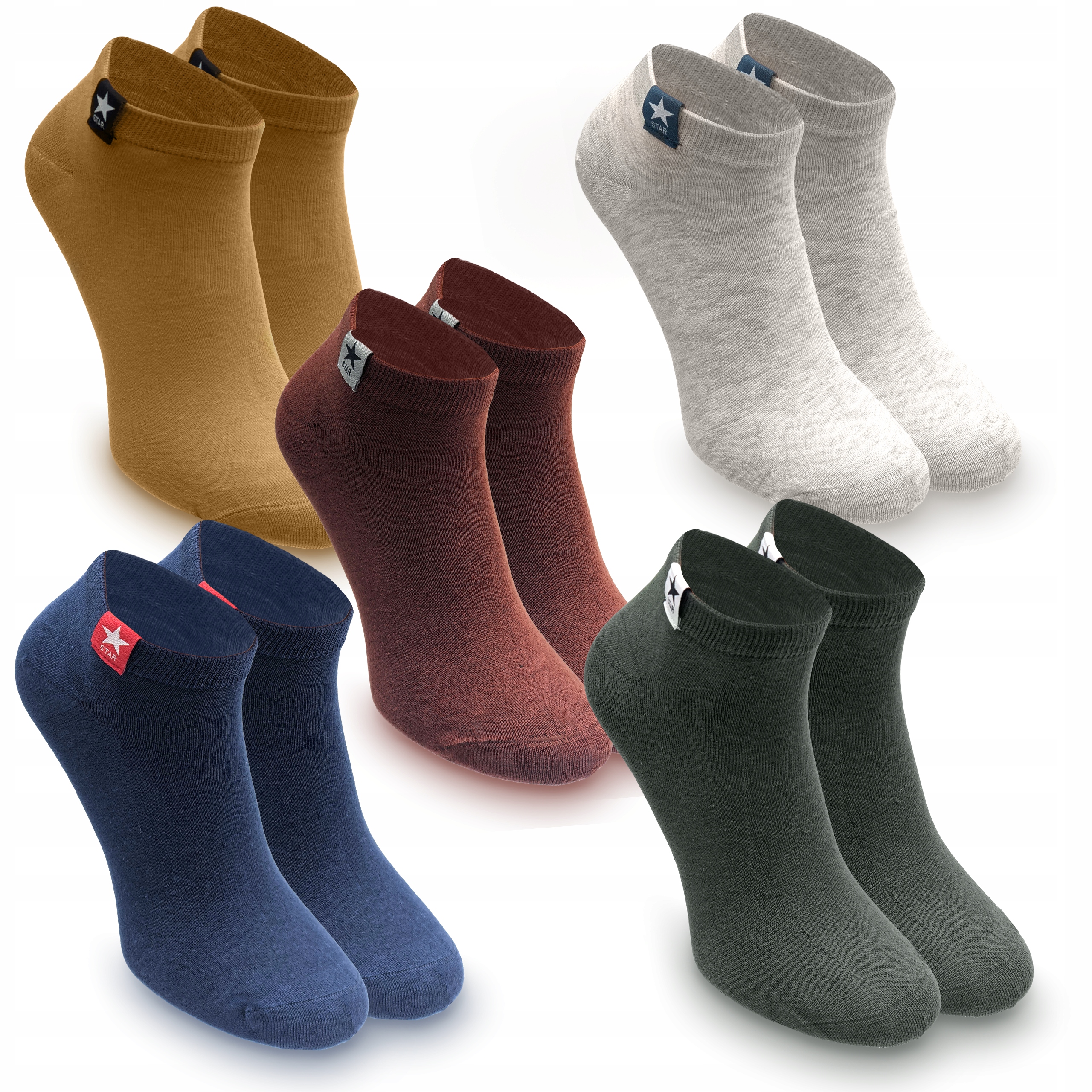 

5 Par Bawełniane Stopki Klasyczne Krótkie 40-43