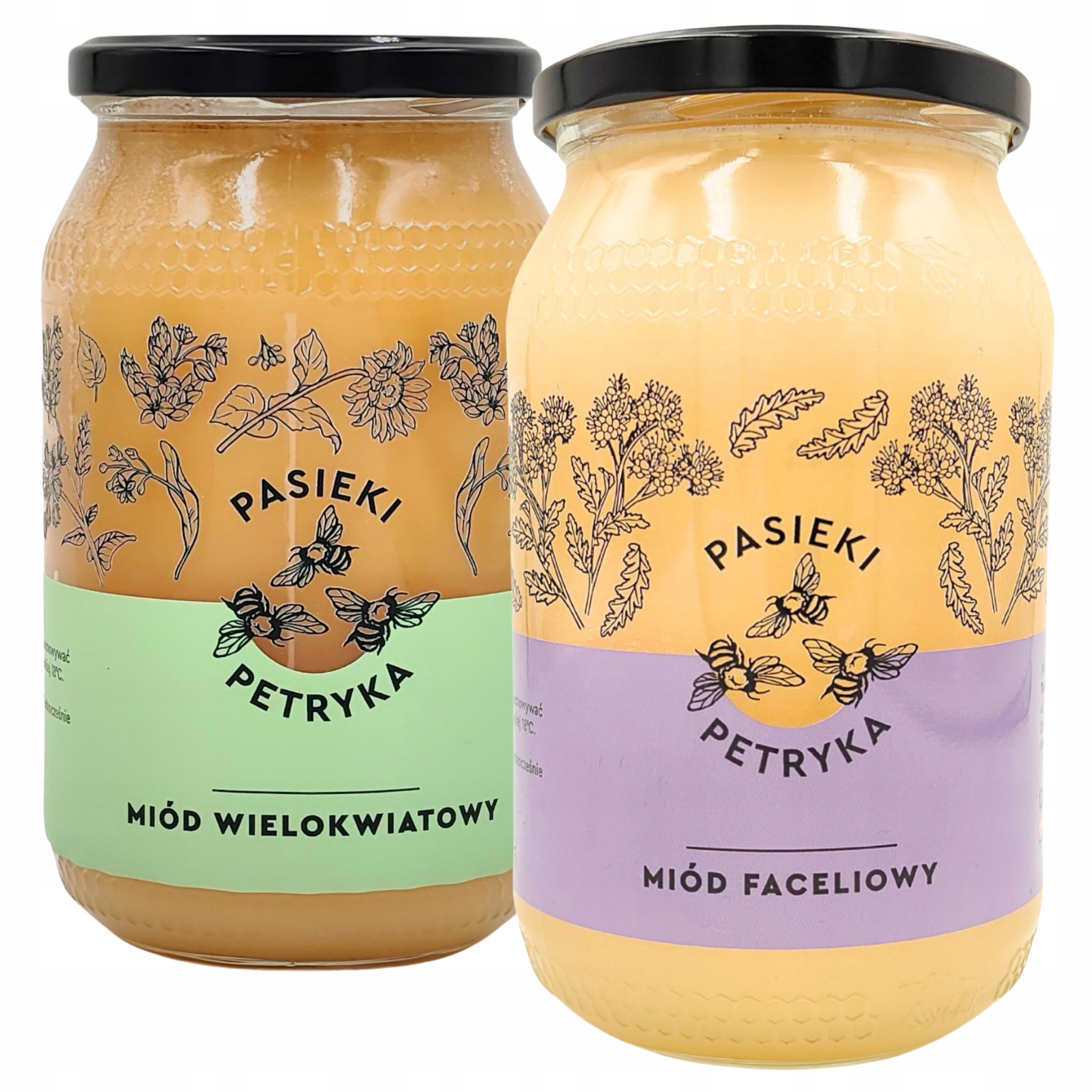 Miód faceliowy wielokwiatowy 1,2 kg duże słoiki Pasieki Petryka