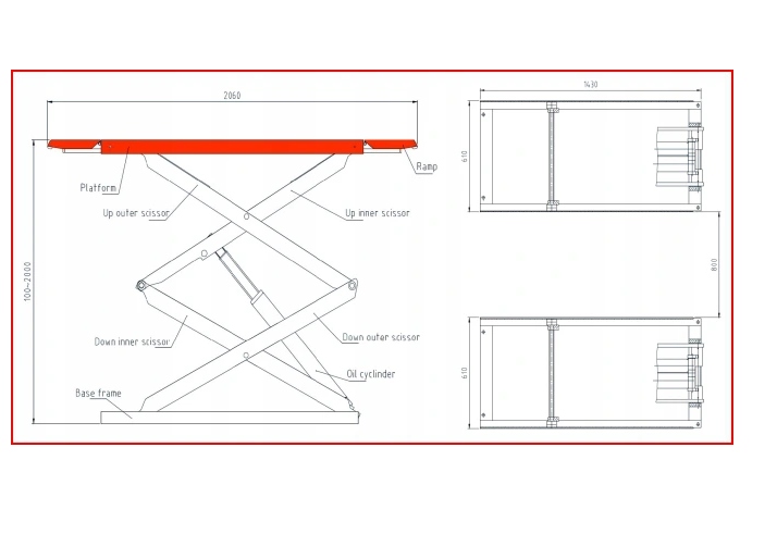 Запуск ножничный подъемник TLT-632 AF