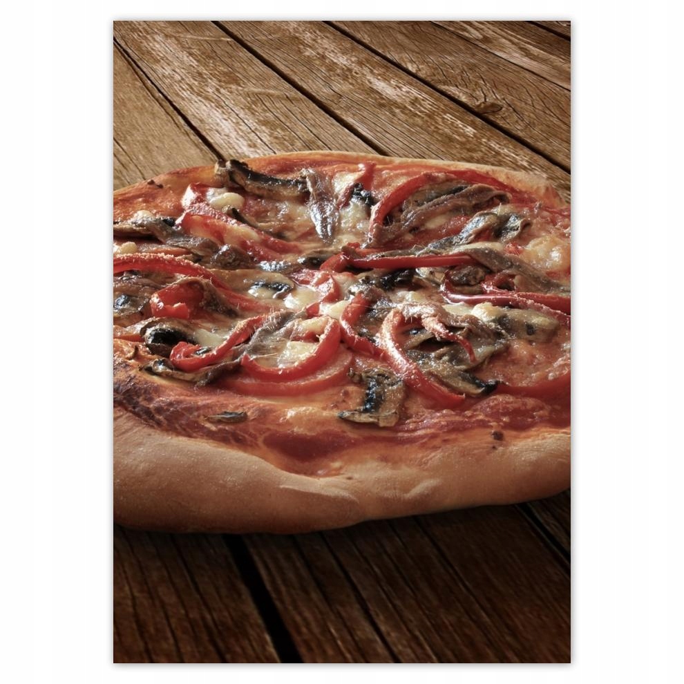 

Naklejki 50x70 Pizza na drewnianym stole