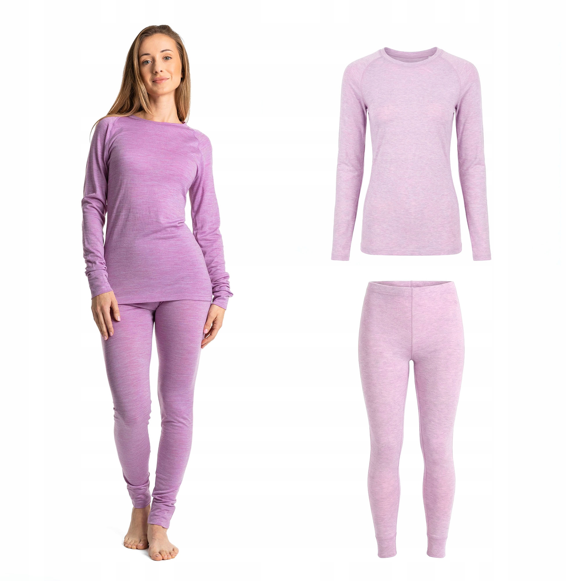 Komplet bielizny termoaktywnej damskiej Merino 100% Woolcano SET054 S