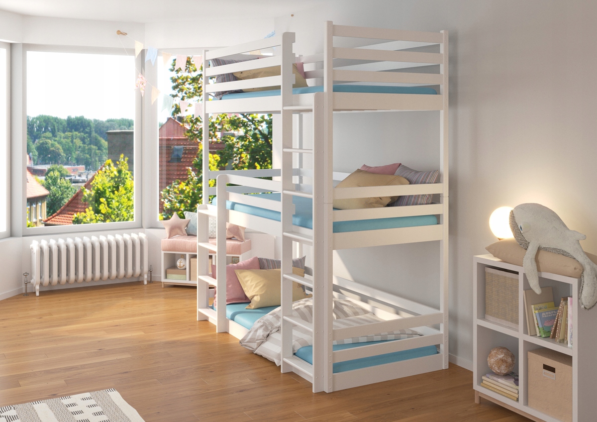 Łóżko piętrowe trzyosobowe z materacami TEDRO 200x90 — 7