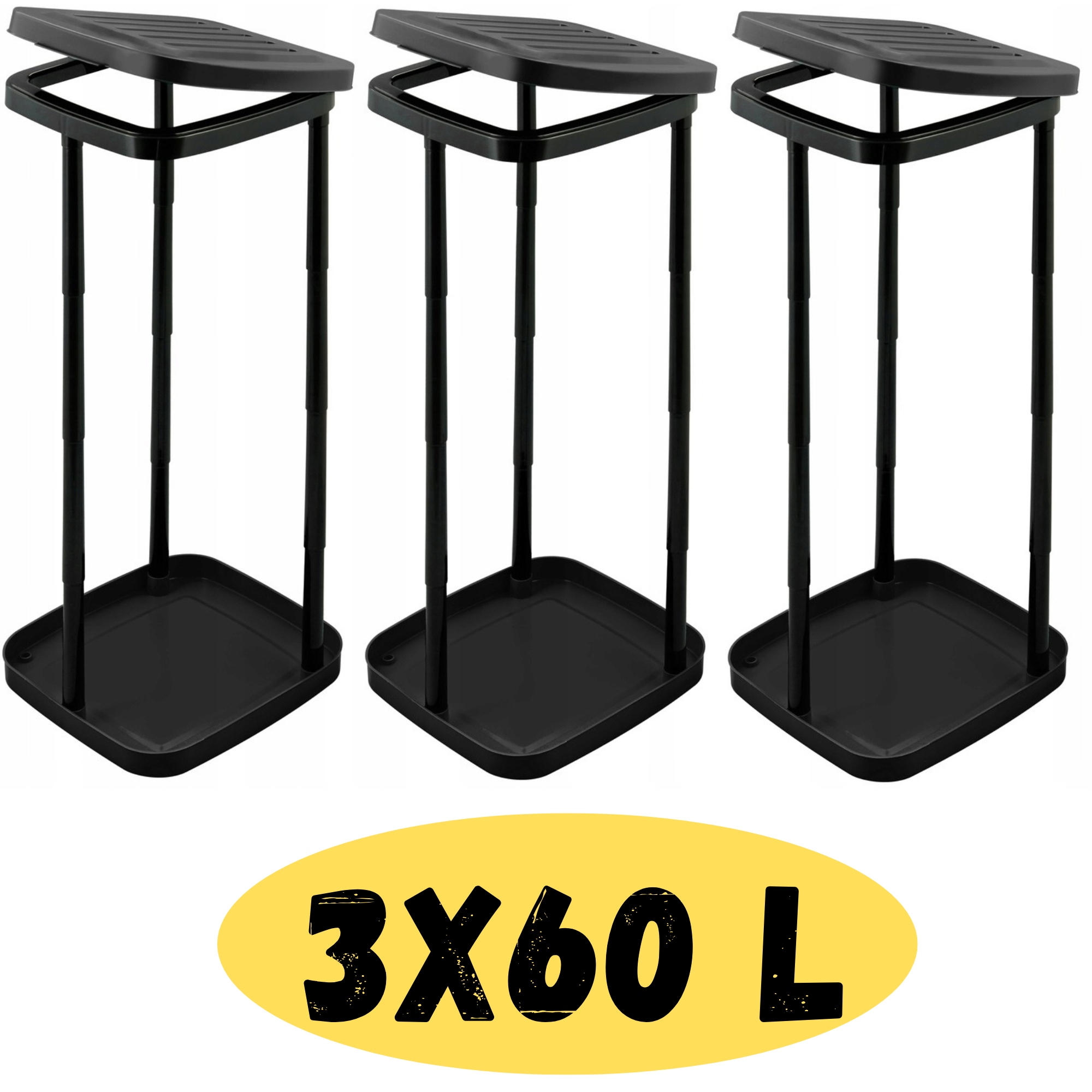 Levně Stojan Na Sáčky Odpadkový Koš 60 L Nastavitelná Výška množství 2 ks