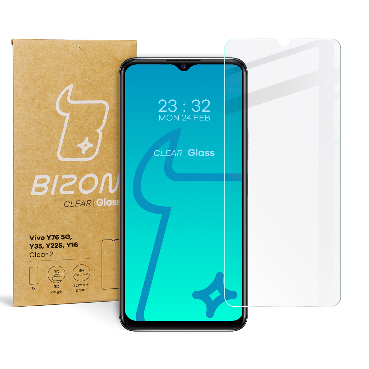 

Szkło hartowane Bizon dla Vivo Y76 5G/Y35/Y22s/Y16