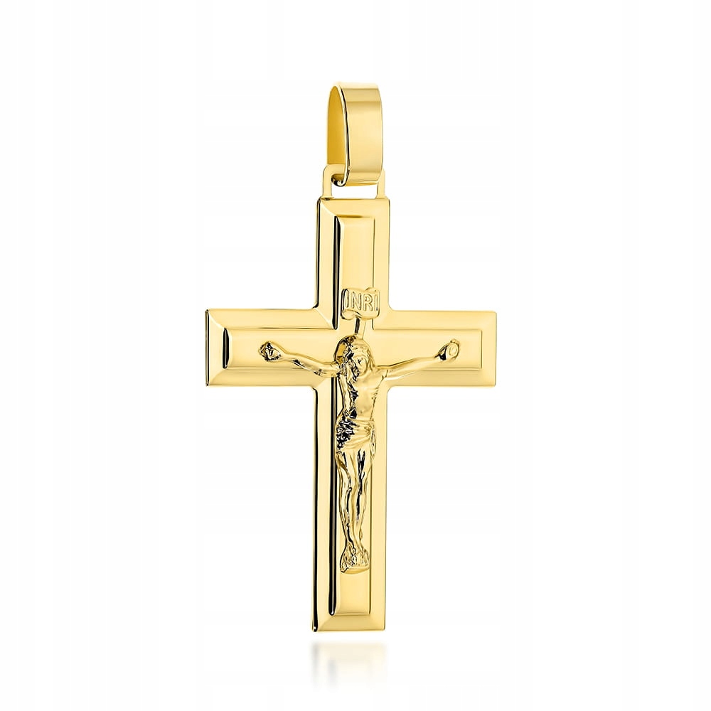 Zlatý přívěsek křížek 585 ukřižovaný Ježíš Kristus 2.08 g Svaté Přijímání