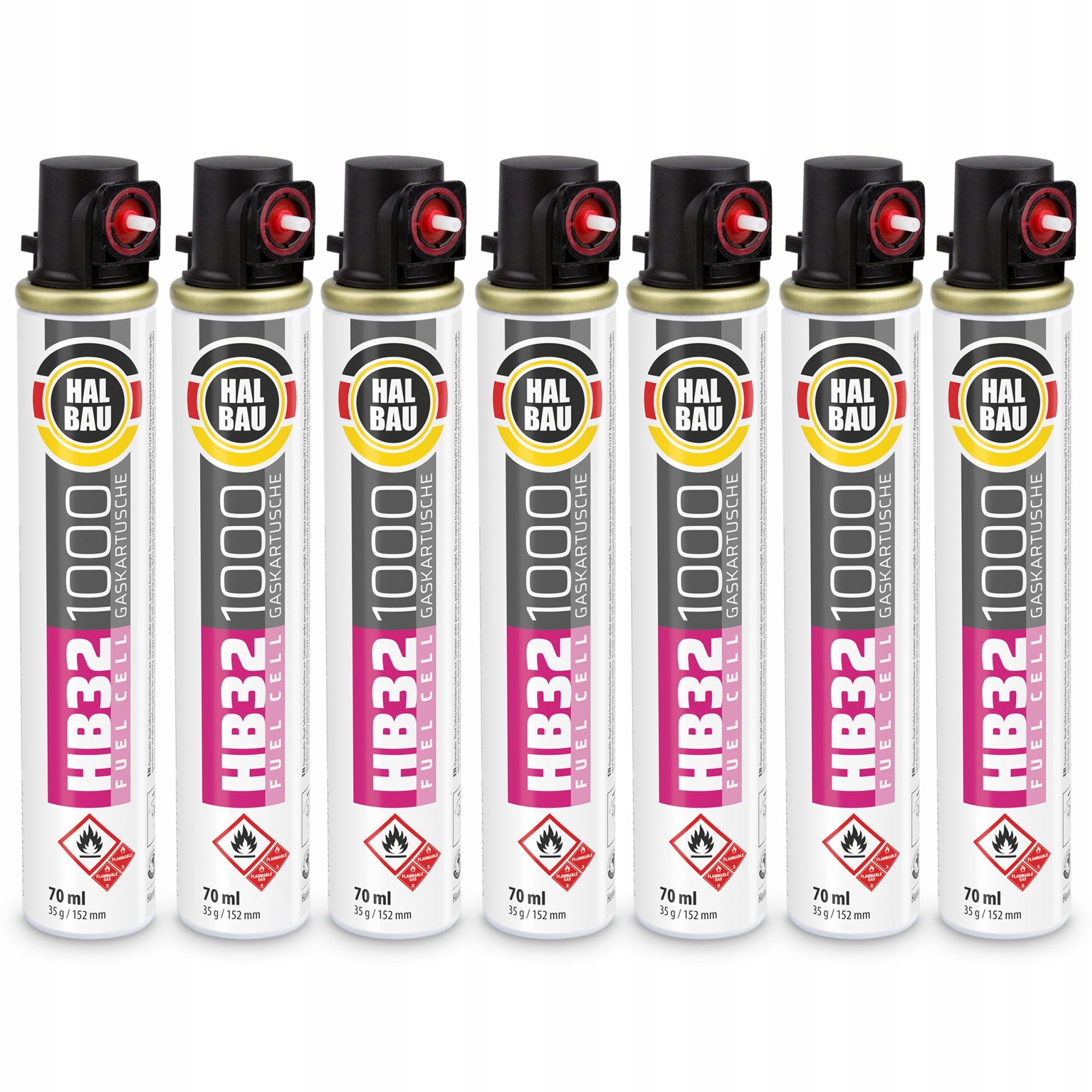 Plyn pro hřebíkovačky a plynové usazeniny 8ks 152mm 74ml 37g Halbau HB32