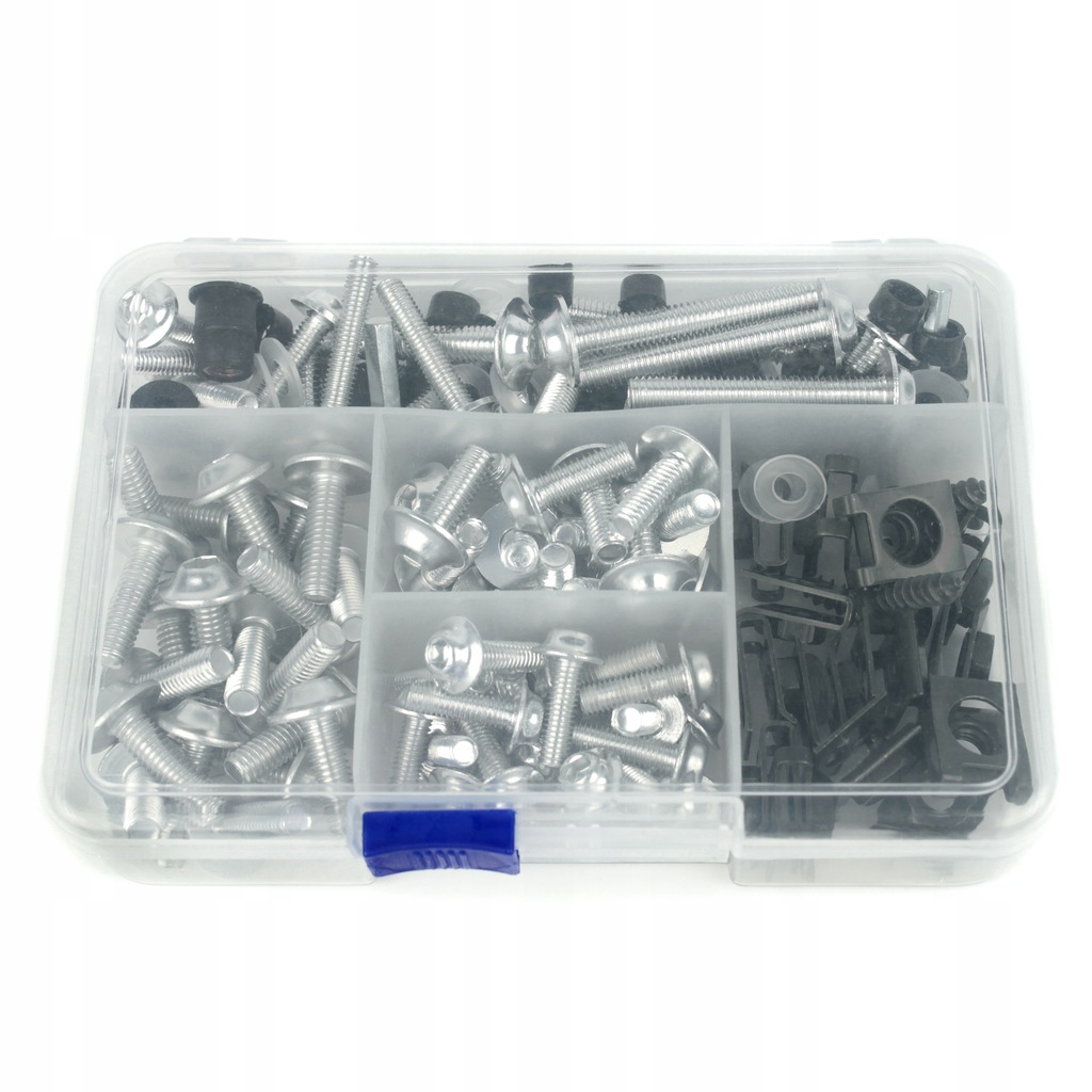 ZESTAW ŚRUB ŚRUBKI OWIEWKI MOTOCYKLOWE ALUMINIOWE SREBRNE Producent RacePro