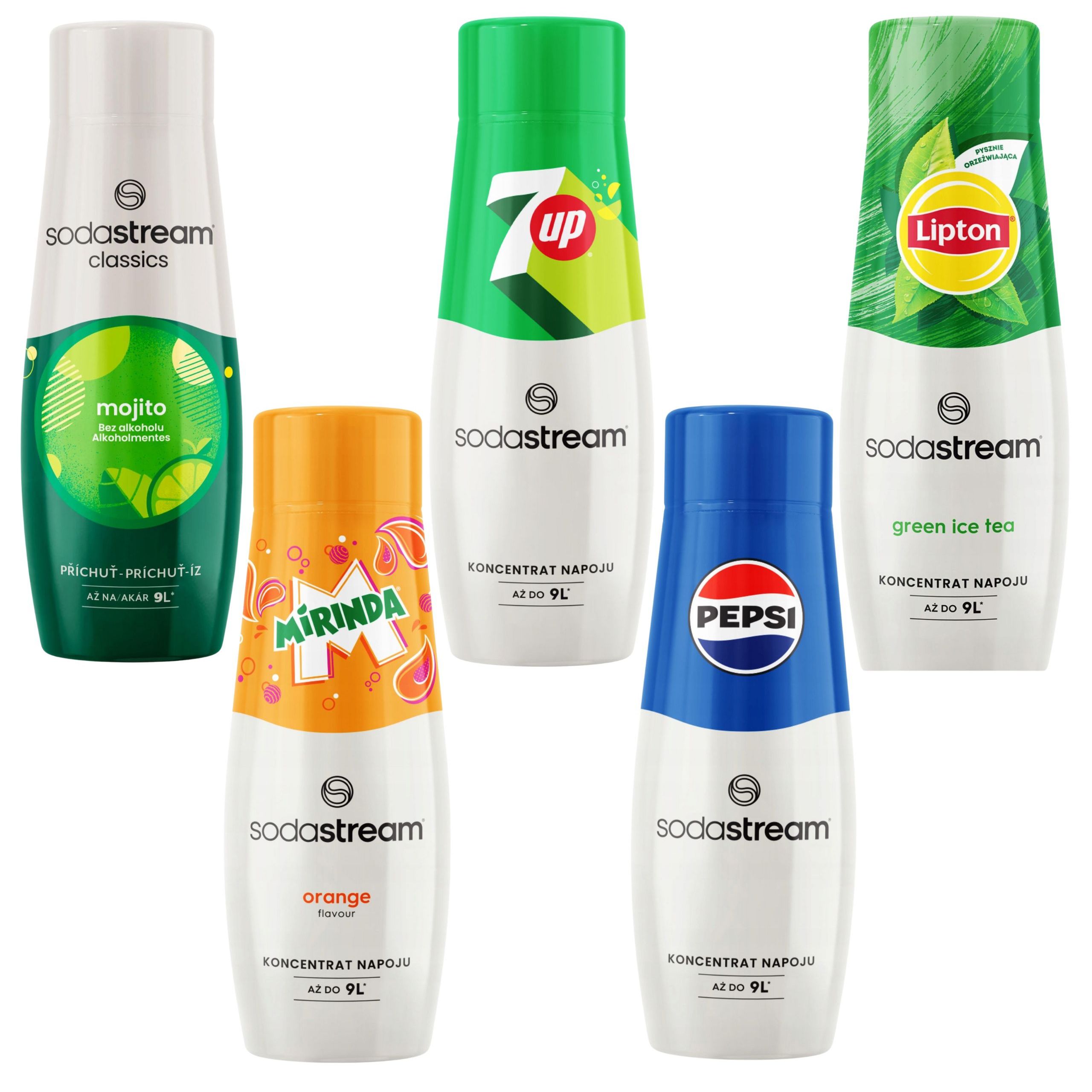Syrop do saturatora SodaStream Mojito+ Mirinda+ 7Up+Pepsi+ Lipton Green Tea