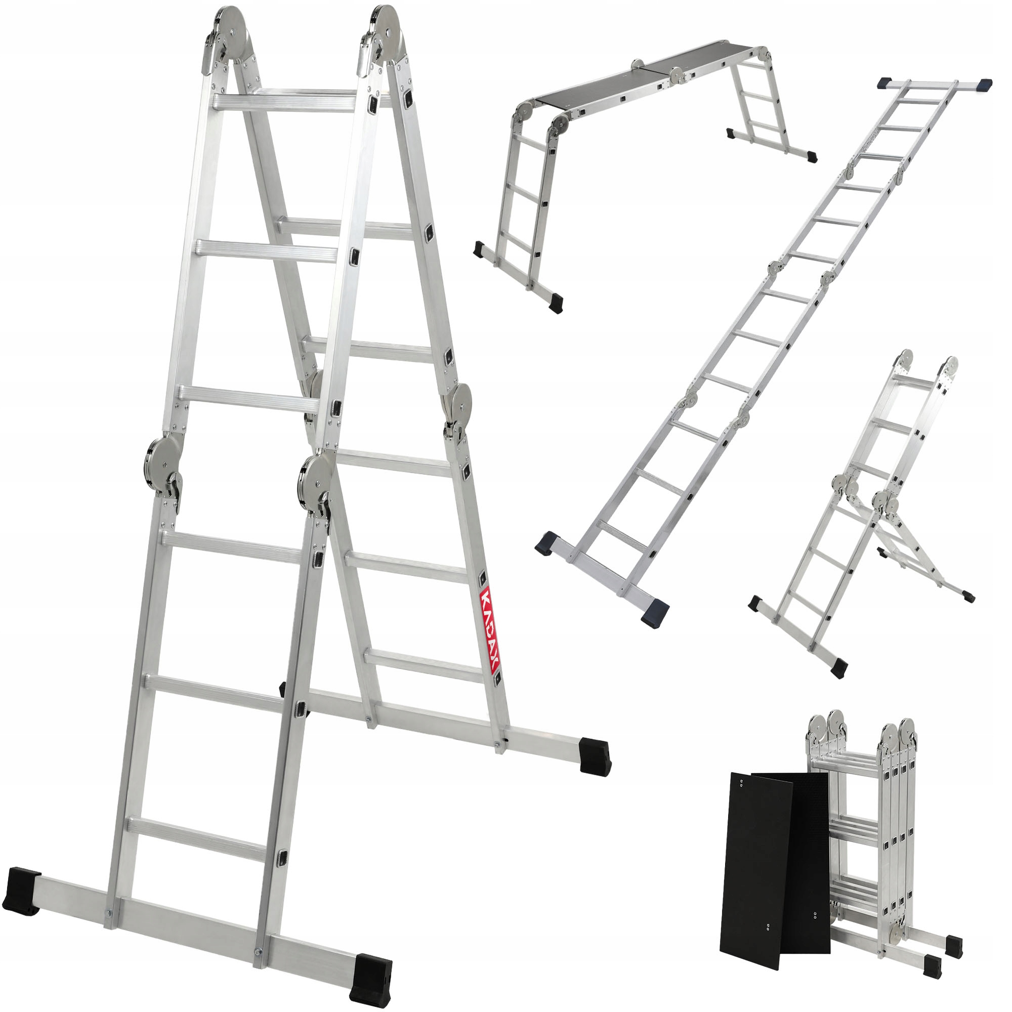 DRABINA ALUMINIOWA WIELOFUNKCYJNA PRZEGUBOWA 4x3 MOCNA + PODEST 150kg Liczba elementów 1